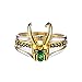 HUSHUI Loki Ring, Anelli da Donna, 3 in 1 Anelli per Casco da Film Anelli impilabili in Lega di Metallo di Cristallo Verde Unisex Cosplay Puntelli di Gioielli immagine