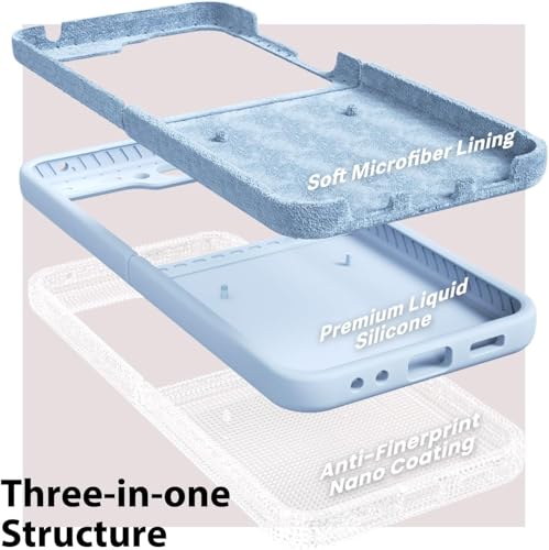 Image of MIDOS Back Cover Compatible with Samsung Z Flip 5 Silicone Case Full Protection Shock Proof Case for Samsung Galaxy Z Flip 5 (Sky Blue)