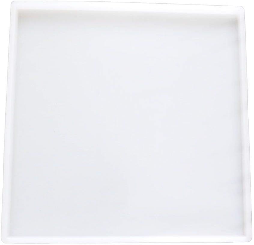 Yalulu Large Thicken Resin Tray Molds, Rectangle/Square Geode Agate Coaster Silicone Molds, Tray Platter Epoxy Resin Casting Molds for DIY Making Faux Agate Tray, Serving Board (25x25cm)