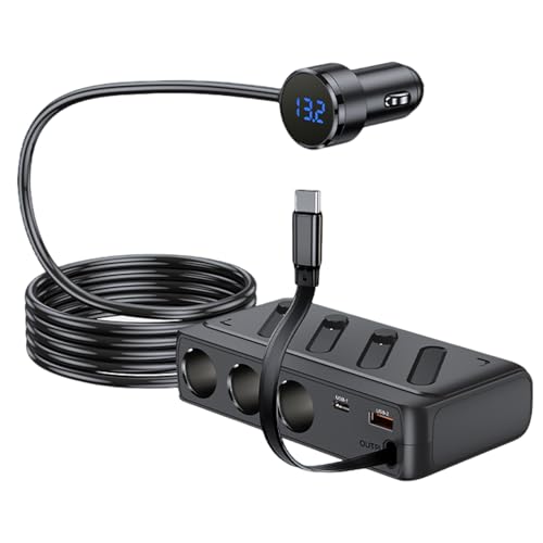 Cargador de mechero de coche 142W multipuerto PD con interruptor