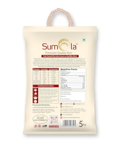 Image of SUMOLA Premium Kalanamak Rice 5 kg | Unpolished Rice | Buddha rice | Diabetic Friendly |Aromatic Rice| High in Iron & Protein | Rich In Nutrients & Fiber | Traditionally Milled