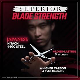 Alternative view of Fagaci Professional Hair Cutting Scissors Left 6” Japanese Steel for Ultra-Precise Cuts, Razor Sharp Blades Hair Scissors for Women & Men, Extreme Durability Hair Shears, Hair Cutting Barber Scissors