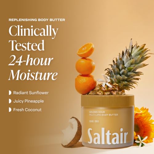 Image of Saltair Multi-Lipid Body Butter | Golden Hour Ceramide Cream | 10 oz | Creamy texture with conditioning ingredients for lasting hydration and a soft comfortable finish