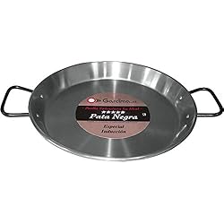 Paellera Acero Pulido Induccion La Ideal Paellera de Acero Pulido Pata Negra, 42 cm