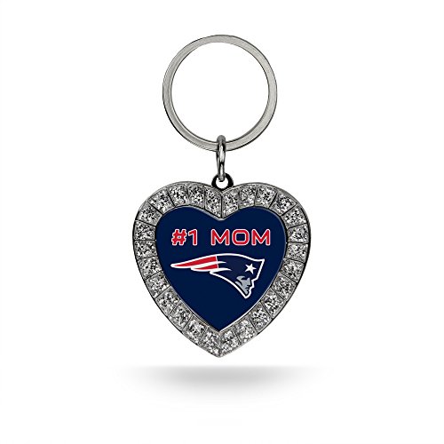 Image of Rico Industries NFL Football Rhinestone Heart Keychain - Great Accessory
