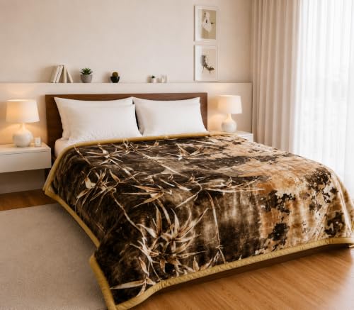 Image of Signature Exclusive Chanakya Supersoft Luxury Heavy Winter Double Ply Double Bed Mink Blanket - 4.5 kg | 100% Polyester | 2.10 m x 2.40 m | Royal Luxe Comfort for Extreme Cold (Desert Mosaic)