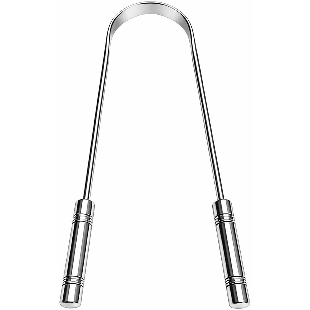 Tongue Cleaner For Kids & Adults Stainless Steel - Easy to Use | Ideal for travelling | Tongue cleanser | Removes bad breath | Ideal for oral hygiene | Carefully designed | U-shaped (1)