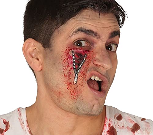 MIMIKRY Fermeture éclair Zombie spéciale FX en latex avec adhésif pour Halloween Cover