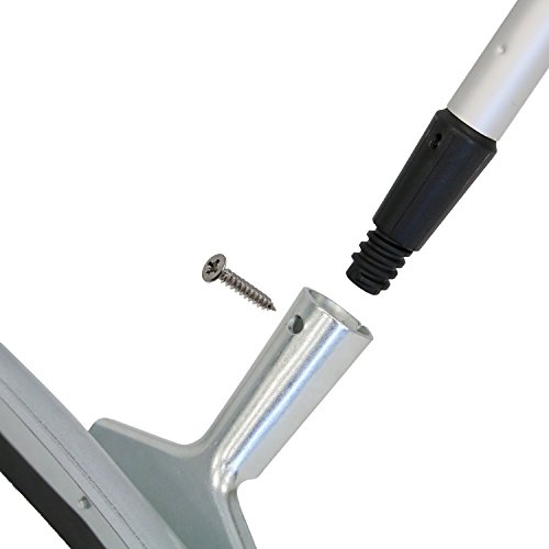 Image of Unger Professional AquaDozer Max Kit, 36 inch Smooth Surface Curved Floor Squeegee and 48 inch Dual End Pole, Rubber Blade Scrubber and Broom for Concrete, Asphalt, and Tough Cleaning Jobs