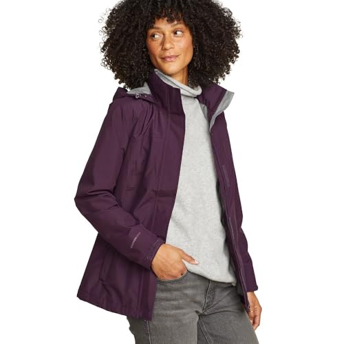 Eddie Bauer Women's Packable Rainfoil Waterproof Rain Jacket, Waterproof, Deep Eggplant, Large, Petite4