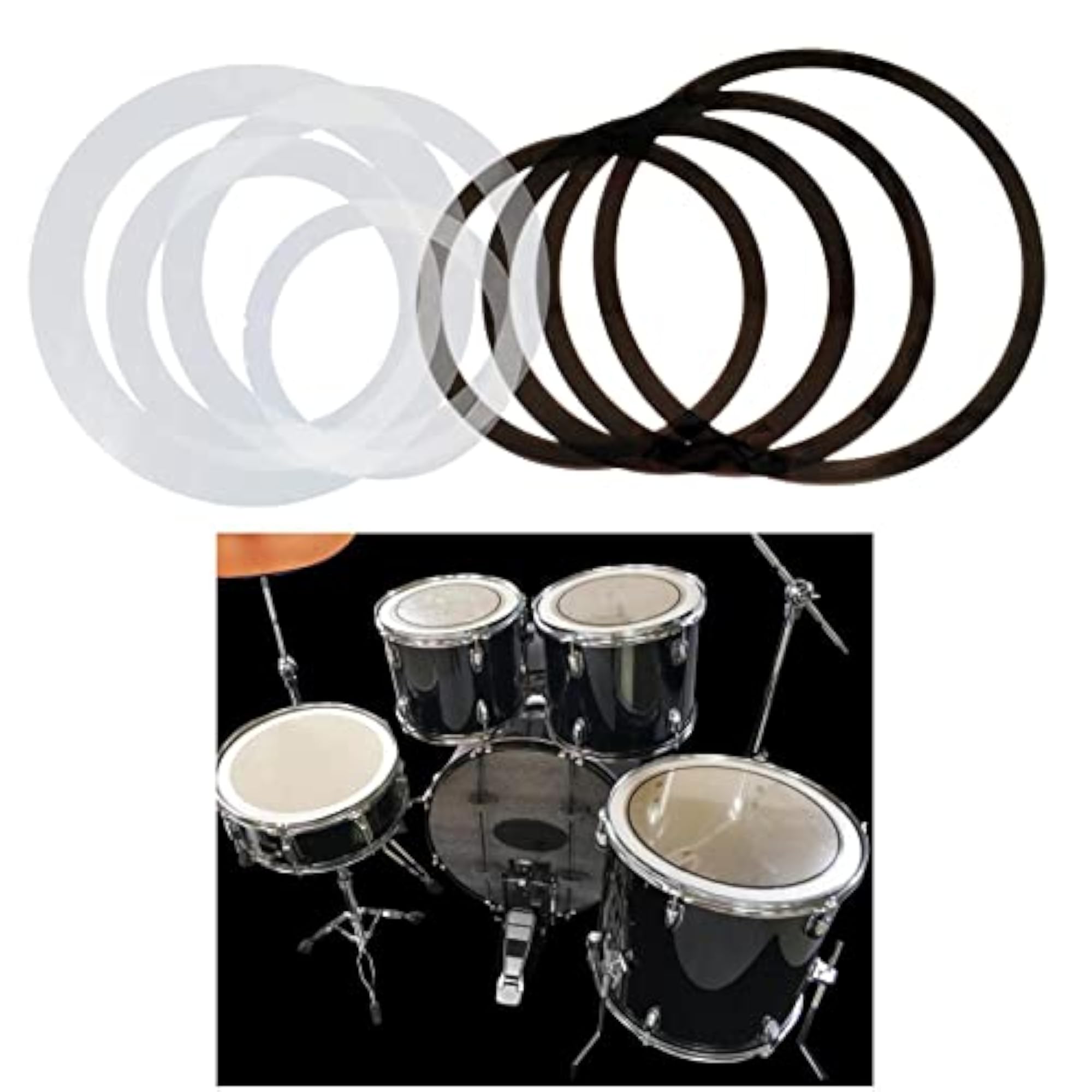 4 Pieces Drum Head Skin Dampening Kit