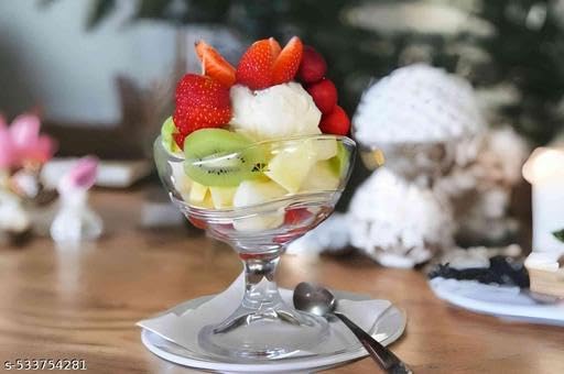 KENYS Set of 2 Glass European 150 ml Ice Cream Bowl, Dessert Cup for Sundae, Sweets,Snacks, Fruit, Pudding, Nuts or Dip, Serving Bowls. 2