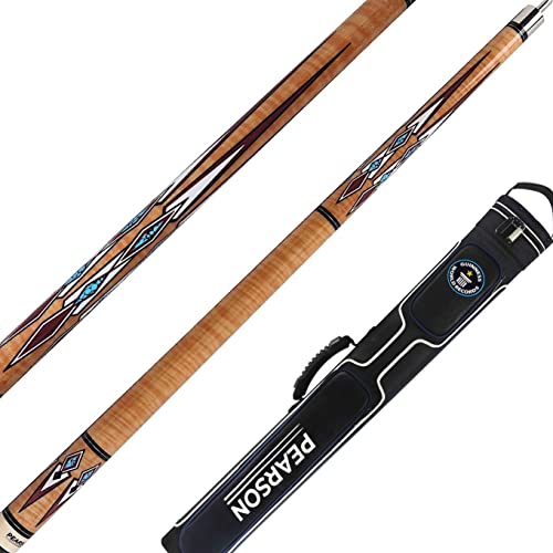 PEARSON Prestige Series PEL-7 Pool Cue Stick w/ 2x2 World Record Cue Case (20 oz)