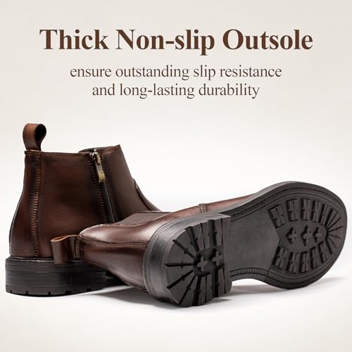 Image of OKKO Mens Chelsea Boots Genuine Leather Dress Boots for Men Classic Stylish Casual Slip On Ankle Boot for Men
