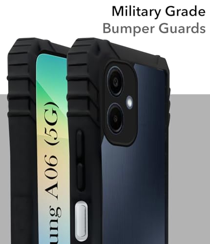 Image of Jkobi Back Cover Case for Samsung Galaxy A06 (Ultimate Shockproof Bumpers | Anti Yellow | Rugged Armor | Hybrid PC | Black)