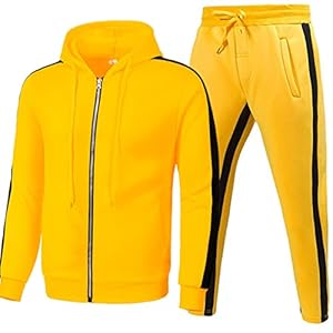 Casual Tracksuits 2 Piece for Men Full Zip Colorblock Hooded Pullover Drawstring Sweatpants Activewear Set Joggers for Men