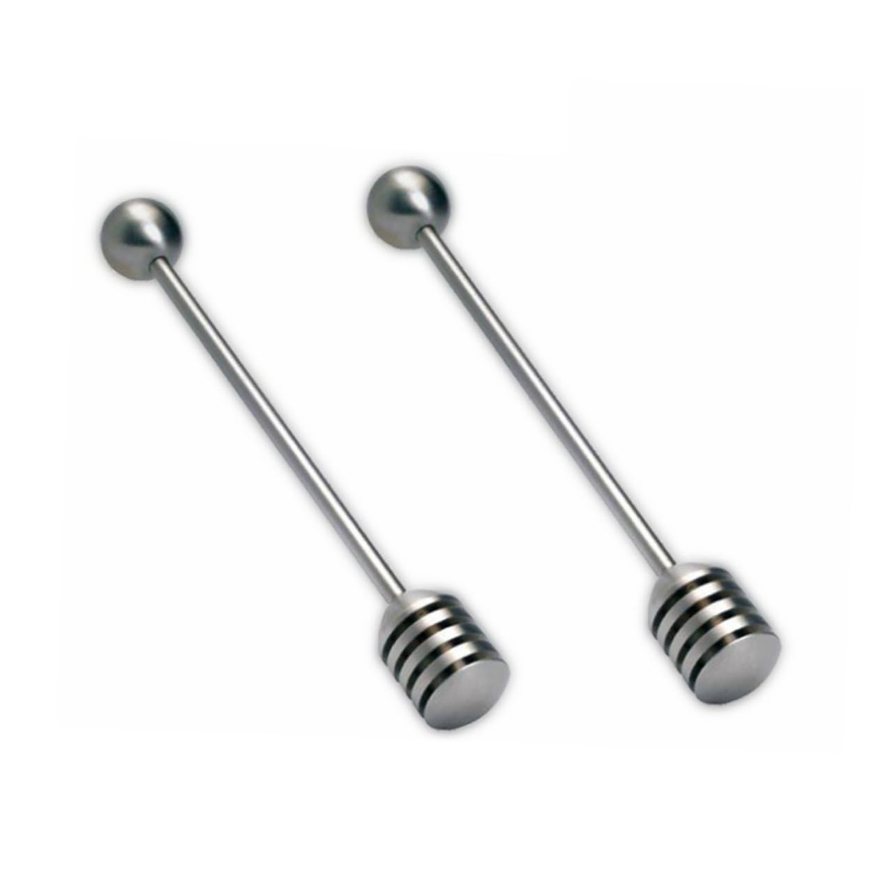 STOBAZA Honey Stir Sticks Syrup Stirrer Stirrers Honey Stirring Stick Trash and Recycle Stickers Round Beads Honey Mixing Stirrer Honey Stirring Spoon Syrup Honey Silver re-usable