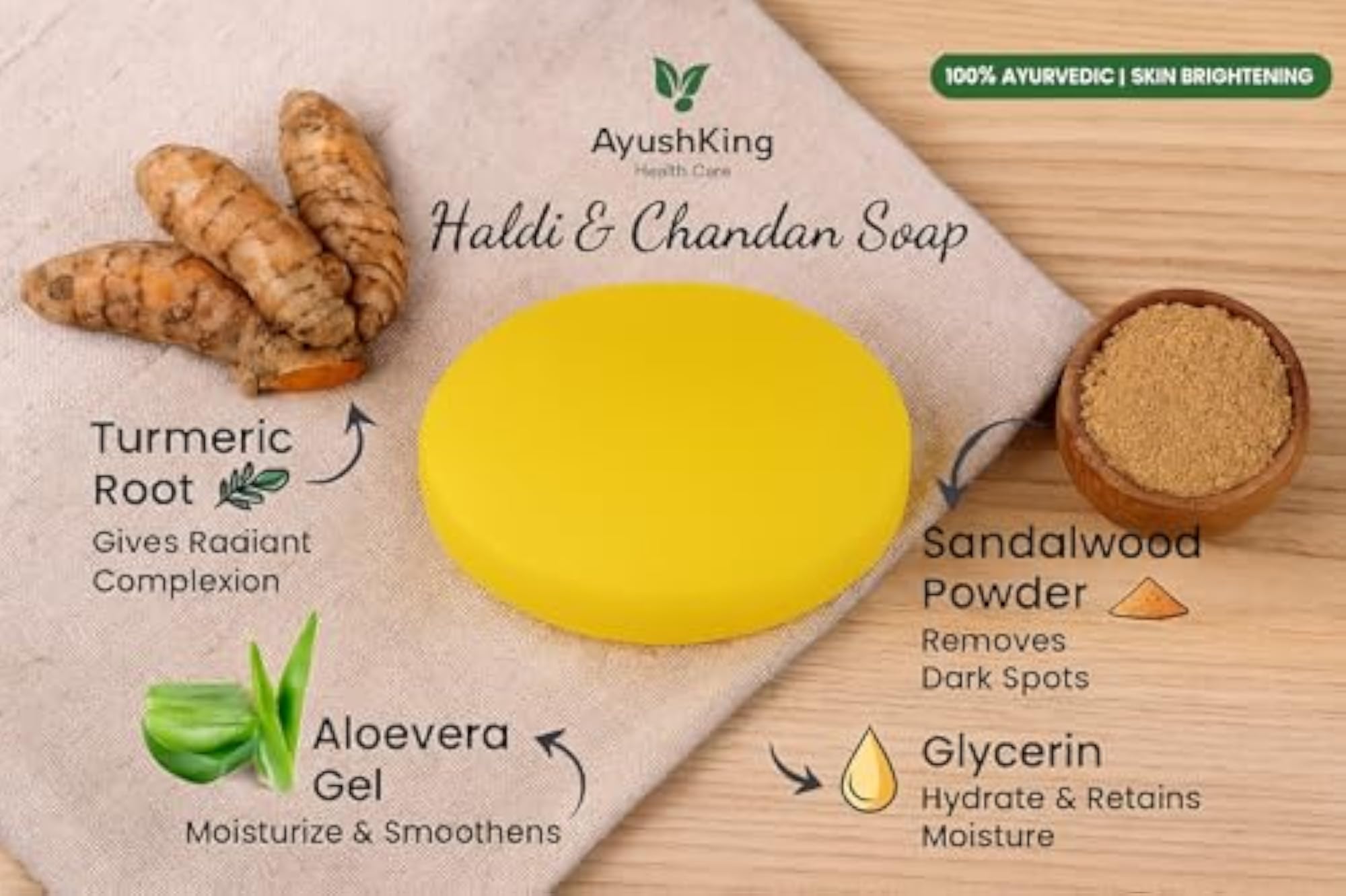 Haldi Chandan Turmeric & Sandalwood Bathing Bar Soap 100g