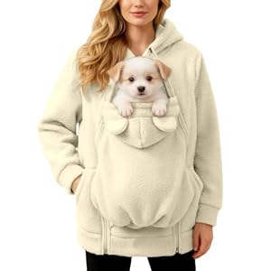 Generisch Pet Pouch Hoodie, Pullover Mit Hundetasche Cat Carrier Hoodie Damen Herren Kapuzenpulli Pet Pouch Hoodies Großer Haustier-Tasche Katzenpullover Kapuzenpullover Katzentasche Pulli Oversize
