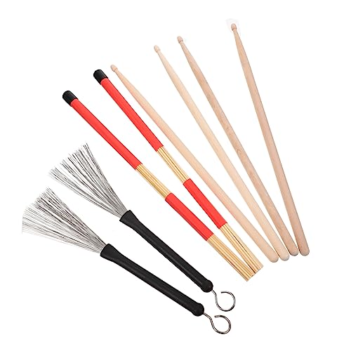 Set de baquetas Yardwe con funda de almacenamiento, accesorios para batería, incluye baquetas y cepillos de alambre miniatura 1