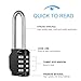 2 Pack disecu 2.6 Inch Long Shackle Combination Lock, 4 Digit Outdoor Waterproof Padlock for School Gym Locker, Sports Locker, Storage Unit, Gate, Fence, Toolbox, Cabinet (Black)