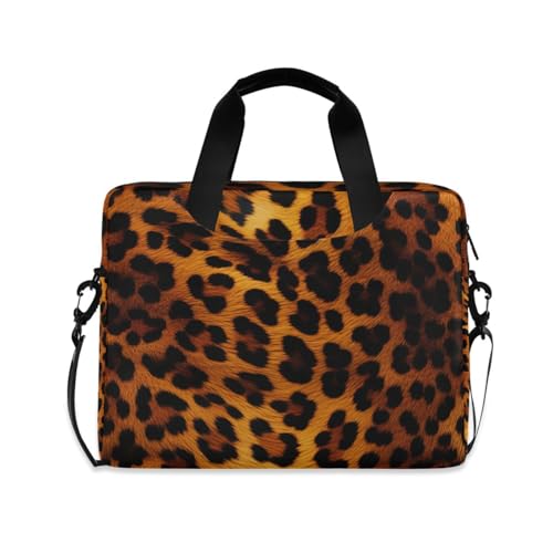 Funda para laptop estampado leopardo color marrón miniatura 1