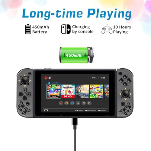 Controle Sem Fio Compatível com Console Switch Manete Joystick (L) + (R) Monster Hunter Rise Wireles