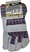 Leather Gold 12 pair Leather Palm gloves Safety Cuff Blue Stripe (Large)