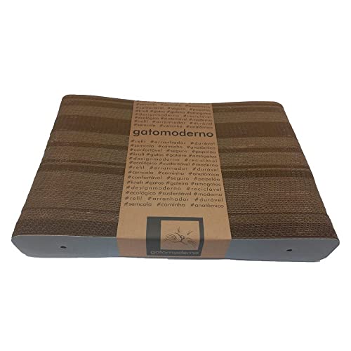 Gatomoderno Refil de Arranhador para Gatos de Papelão Kraft, Modelo Rio de Janeiro, Cinza.