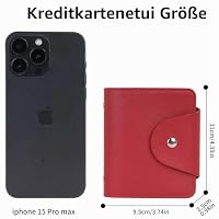 IHIGOGOFA Kreditkartenetui für Damen und Herren Kartenetui - 40 Karten 2 Fenster (Rot) – Ansicht 4
