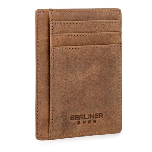 Image of BERLINER BAGS Slim Leather Front Pocket Wallet Men Karl, Gift Box, Brown