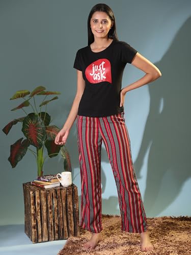 Image of B STORIES Women's Cotton Pyjama Set | Comfort and Relexed Nightsuit for Ladies