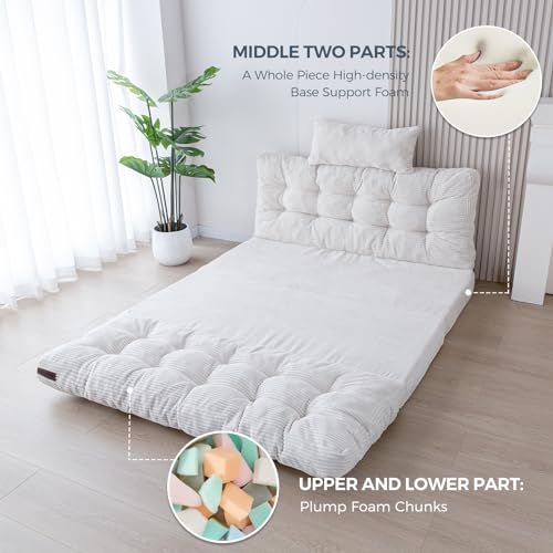 Image of MAXYOYO Folding Sofa Bed, Convertible Chair Couch, Tufted Bean Bag Sofa