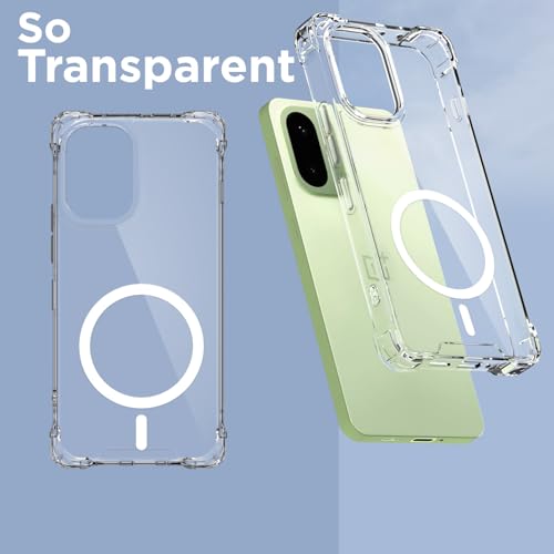 Image of Amazon Basics Back Cover for OnePlus 15R 5G Mag-Safe Shockproof PC + TPU Protective Case Magnetic Support Bumper Case (Transparent Mag-Safe)