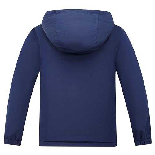 Image of Boys Girls Rain Jackets Waterproof Hooded Fleece Raincoats Lightweight Windbreakers for Kids