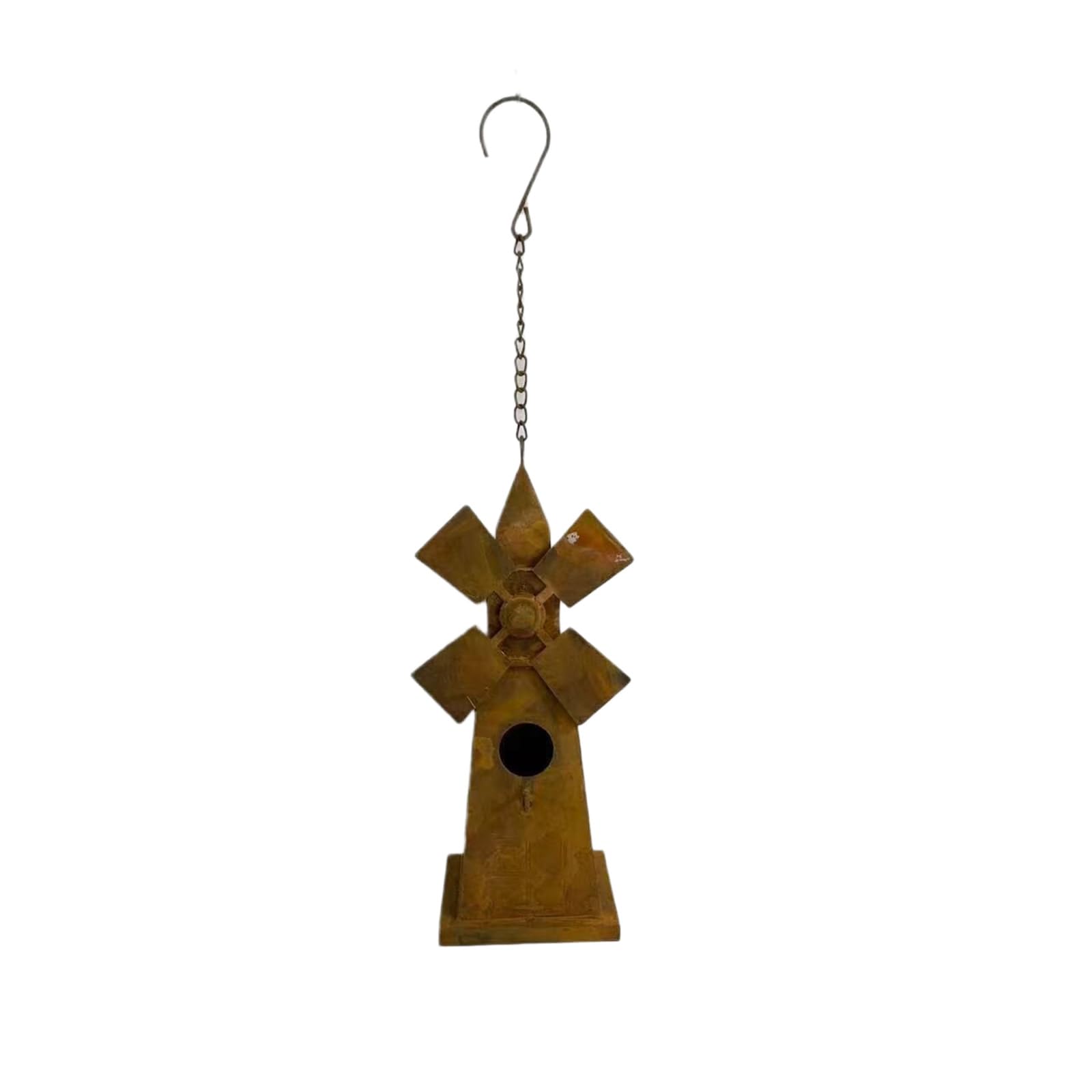Handmade Pinwheel Bird Nest Hanging Decoration Windmill Nest Box Artistic Iron Garden Accessories Nesting Box Figurine