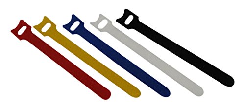 QualGear Hook & Loop Fastening Cable Ties, 1/2 X 6 Inches, Assorted Colors, 5 Pcs (VT3-MC-5-P)