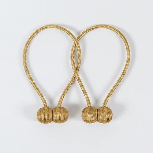 Kit 2 Prendedores De Cortina Magnético Presilhas Abraçadeira com Imã LUMAI (Dourado)