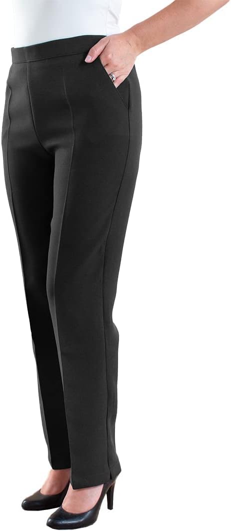 Fashion Friendly Ladies Wooltouch Trousers Black Size 24 29" Leg