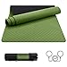 EgoIggo Esterilla Yoga Antideslizante, Yoga Mat Colchoneta Yoga Alfombrilla Deporte. Esterilla Pilates de 183cmx61cm, 6mm Grosor de Ecológico TPE. con Bolsa Y Correa de Hombro. Verde-Negro.
