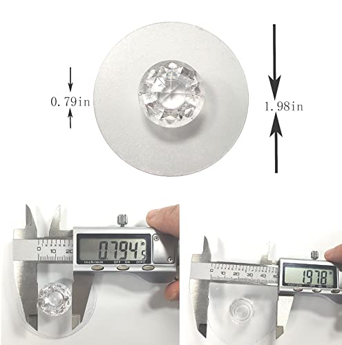 Nsscmu 12 Pack Mirror Beveled Pull Knobs Glass Drawe For Cabinets Bathroom Sliding Door Handle ，Self Adhesive Knob Acrylic Pull Handles，Round Drawer Knobs #TOP2