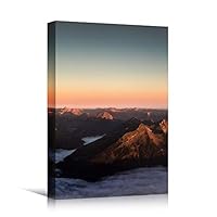 Canvas Wall Art Mountain Skyline IV Cool Dramatic Mountain Nature Photography Romantics - 12x18 inches