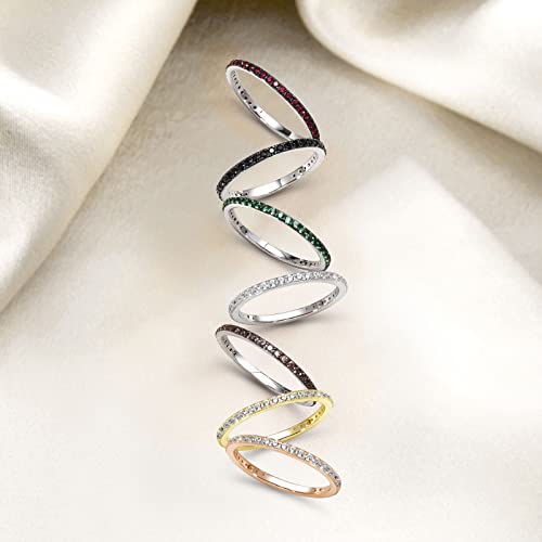 Santuzza 925 Sterling Silver Stackable Ring Engagement Wedding Band Stacking Ring for Women2