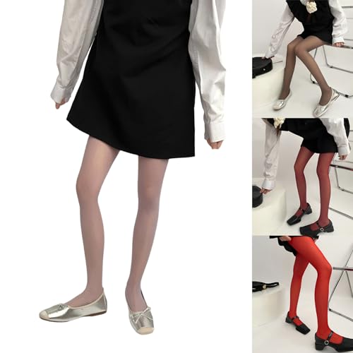 Women Solid Candy Colored Thin Seamless Pantyhose Spring and Semi Opaque Colorful Elastic Footed Tights Stockings2