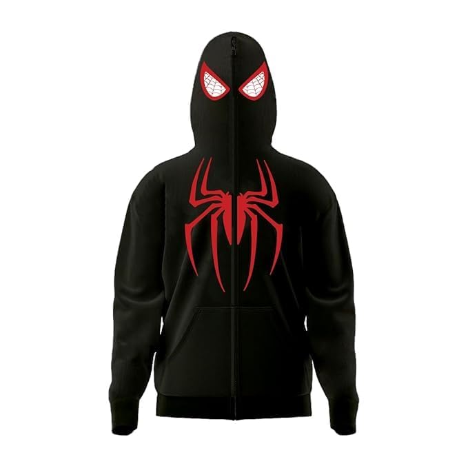 drobe Spiderman Cotton Full Zipped Trendy and Comfortable Hooded Hoodies-picture-25