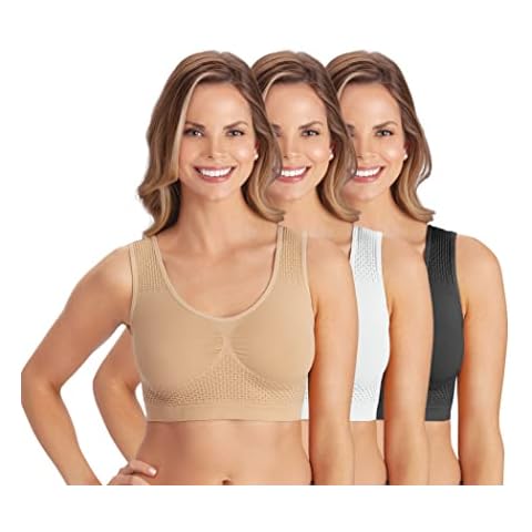 Collections Etc Women's Seamles & Soft Comfort Bra-3pk, Multi, L Cover