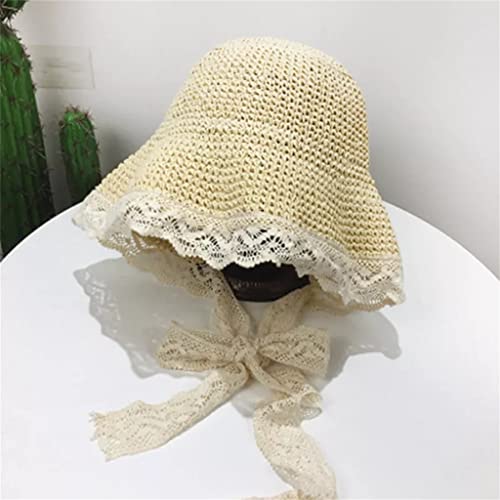 Chapeau de soleil pliant pour femme avec bracelets en dentelle de voyage été