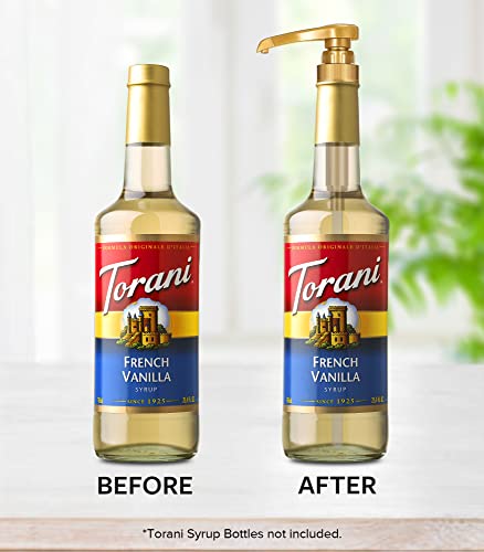 Torani Syrup Pump 6-Pack Gold, Coffee Syrup Pump Dispenser - Thumbnail 6