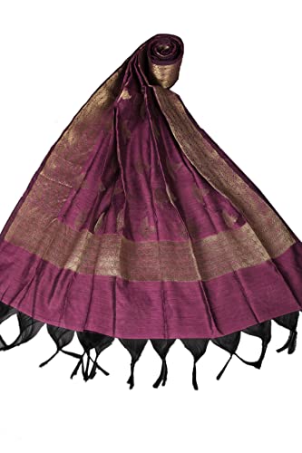 Cotton Banarasi Dupatta for Women, Shawl Scarf Wrap Chunni (Magenta)2