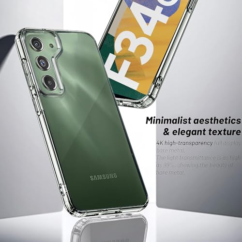 Image of KAPAVER Hybrid Crystal Clear Back Cover Case for Samsung M34 / F34 | Protective Shockproof Hard PC Soft Flexible TPU Cover